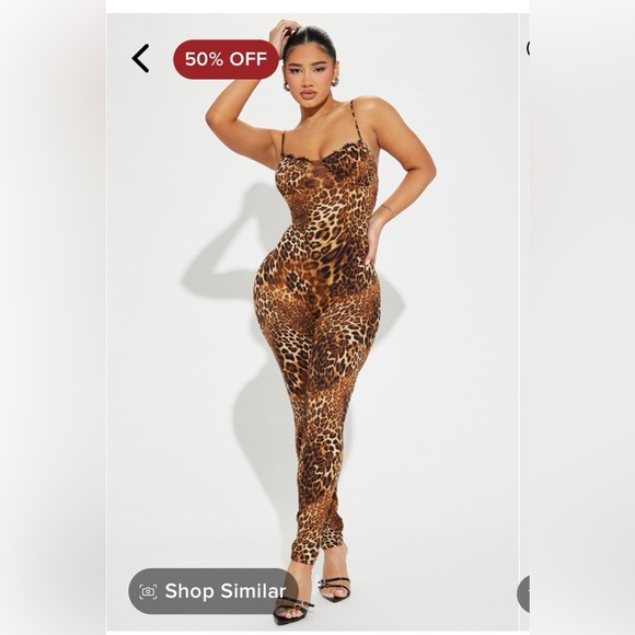 Fashion Nova Pants - Cheetah print jumpsuit